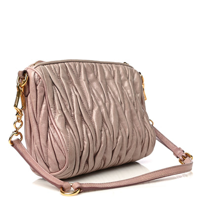 Miu Miu Nappa Matelasse Lux Charm Shoulder Bag Mughetto 3 of 12