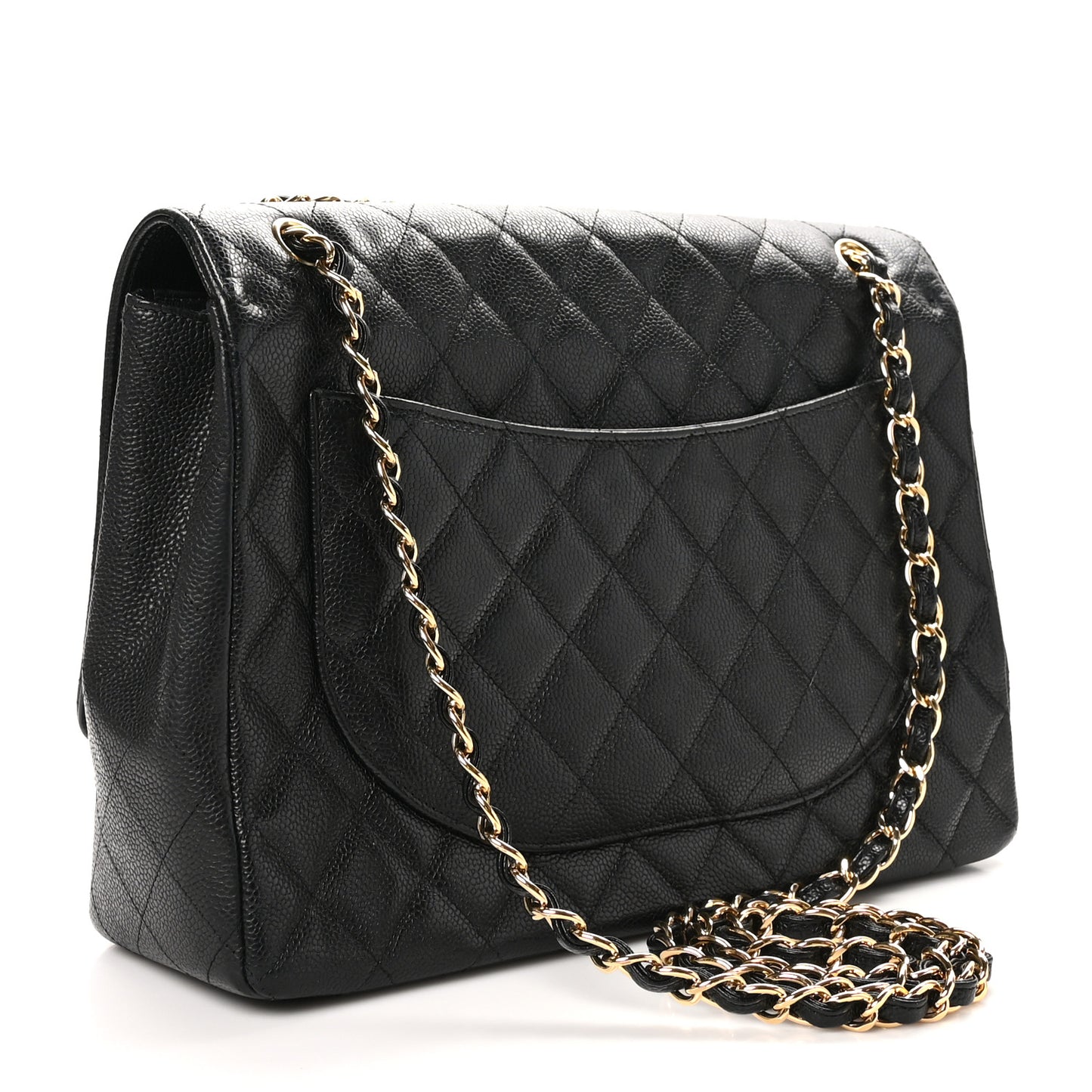 Caviar Quilted Maxi Single Flap Black