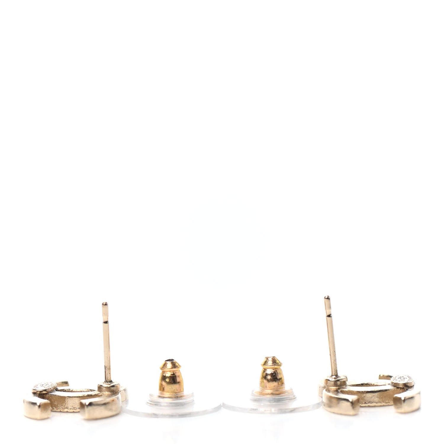 Chanel Crystal CC Earrings Gold 3 of 4