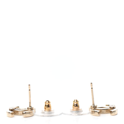 Chanel Crystal CC Earrings Gold 3 of 4