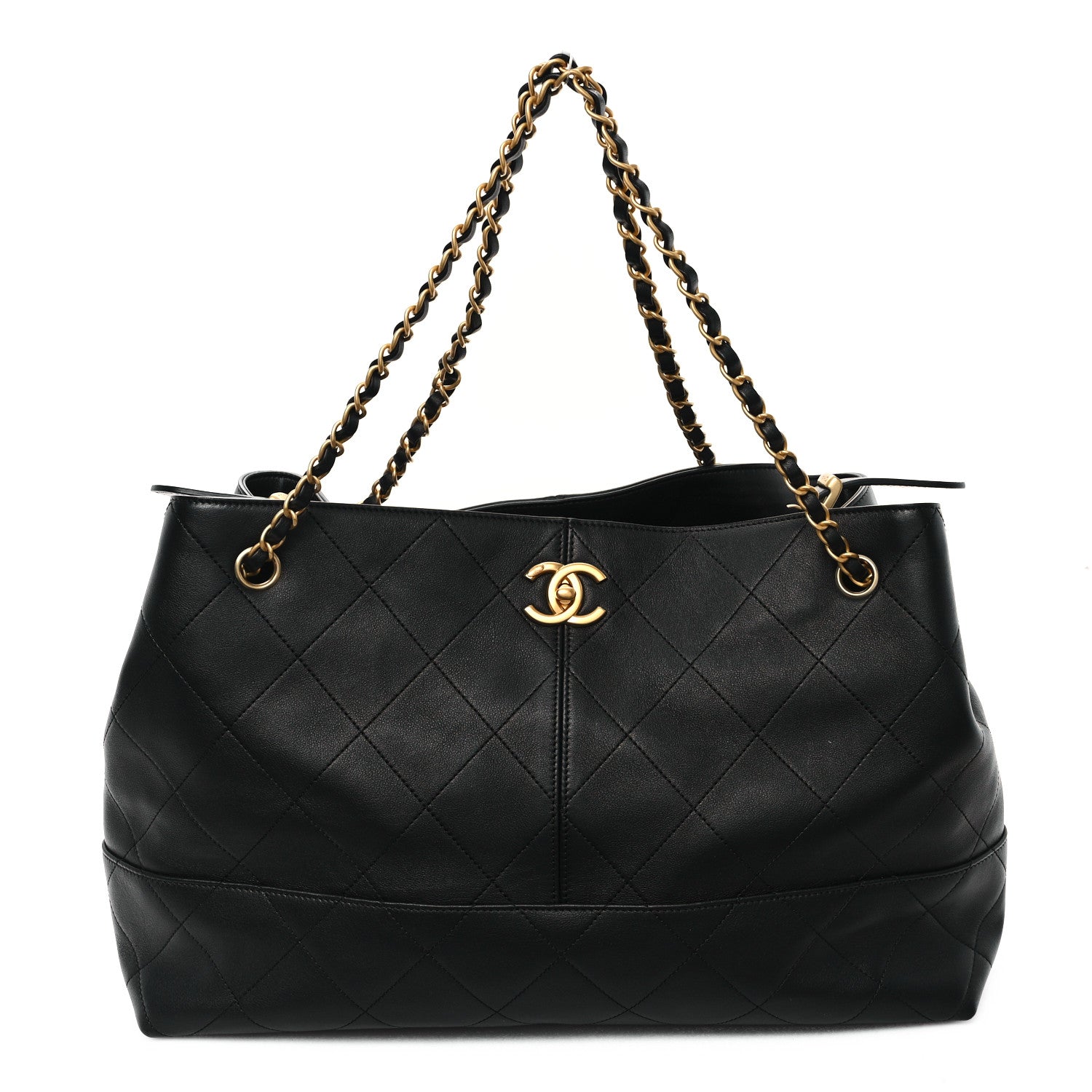 Chanel Calfskin Stitched Large Shopping Bag Black 1 of 10