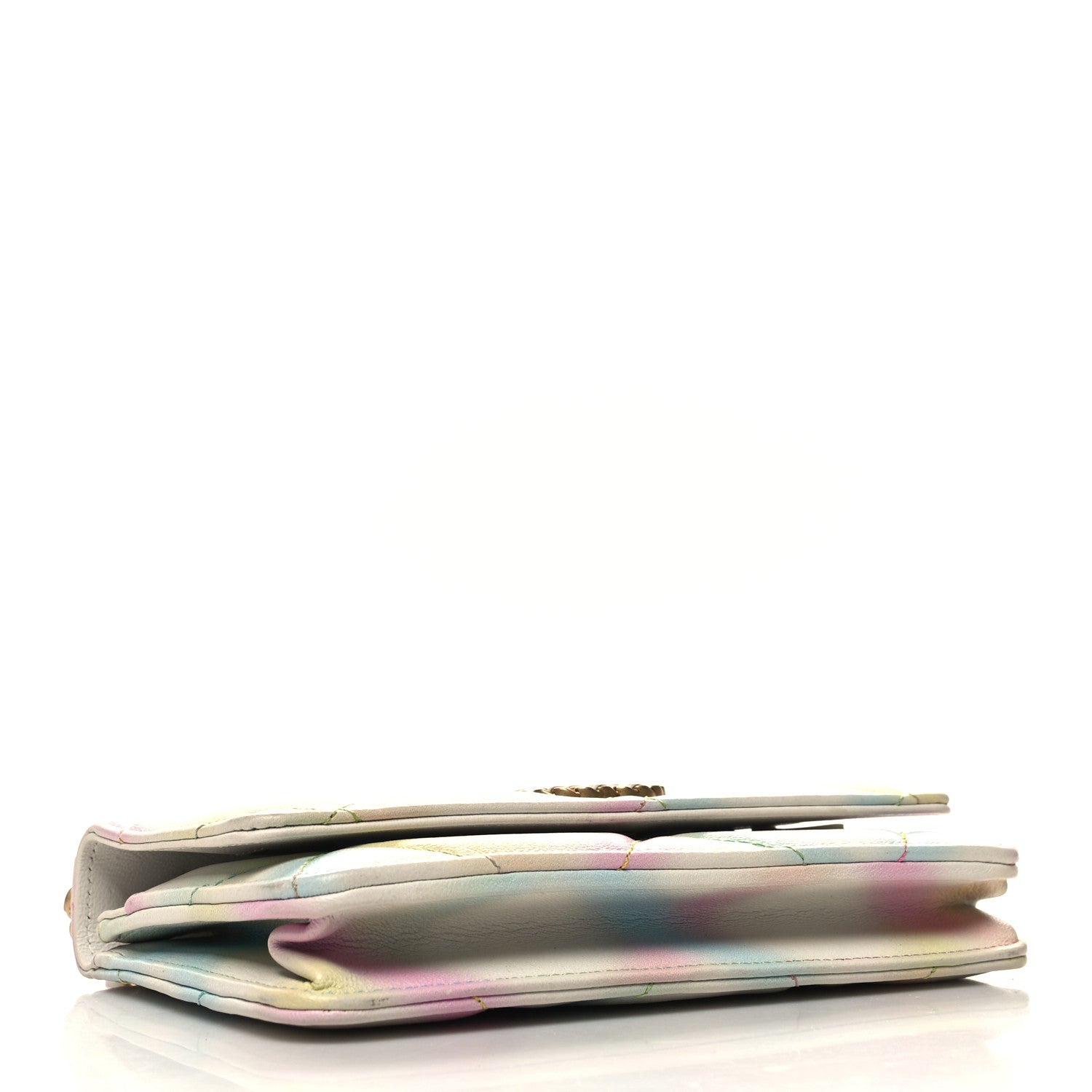 Chanel Printed Goatskin Quilted Chanel 19 Wallet On Chain WOC White Multicolor 4 of 14