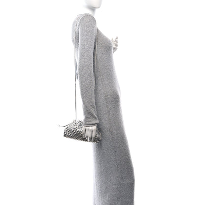 Bottega Veneta Metallic Fabric Bubble Wrap The Mini Pouch Silver 2 of 7