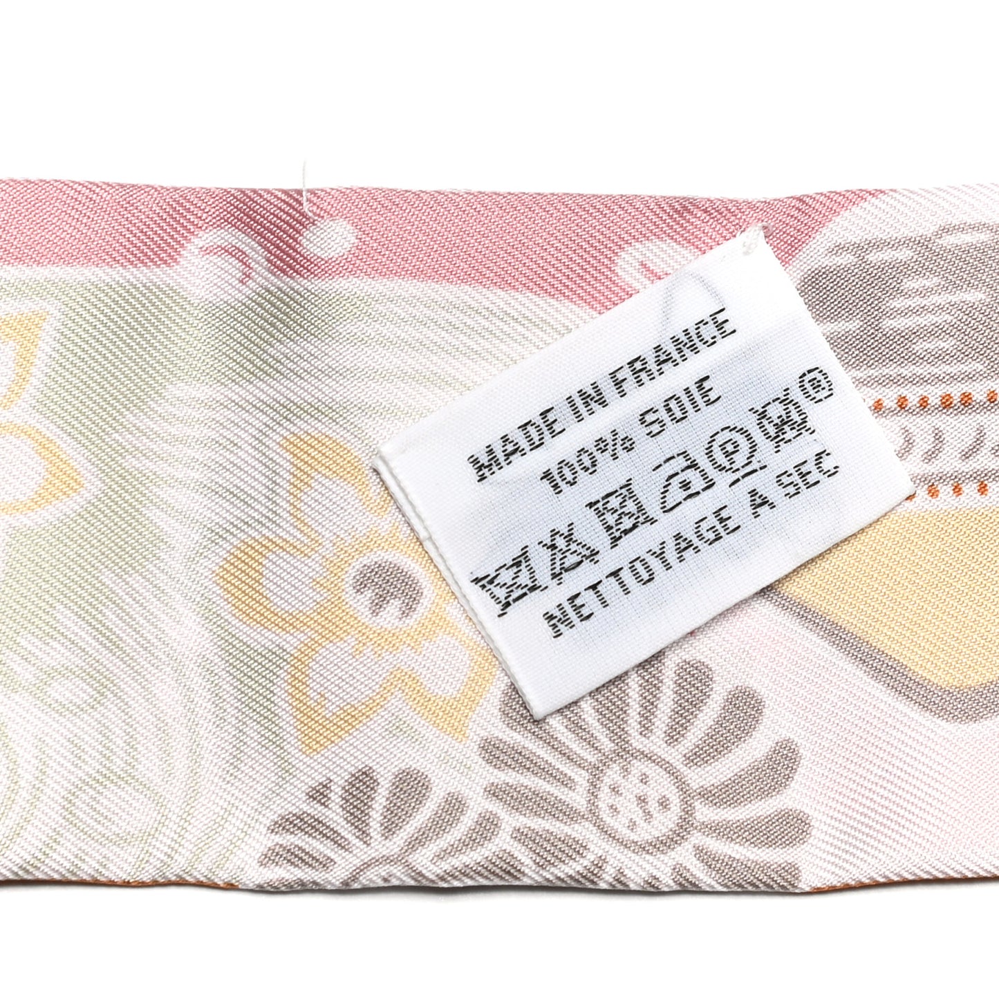 Silk Bingata Twilly Vieux Rose Vert De Eau