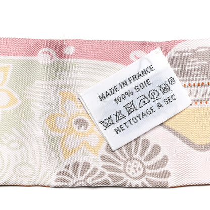 Hermes Silk Bingata Twilly Vieux Rose Vert De Eau 4 of 4