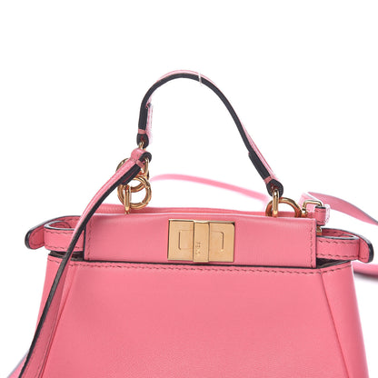 Fendi Shiny Nappa Micro Peekaboo Iconic Satchel Rosa Fluo 9 of 15
