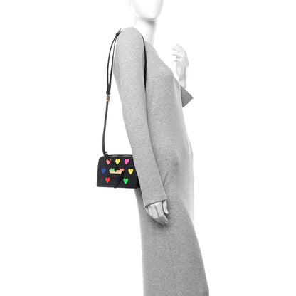 Loewe Calfskin Hearts Small Barcelona Shoulder Bag Black 2 of 12