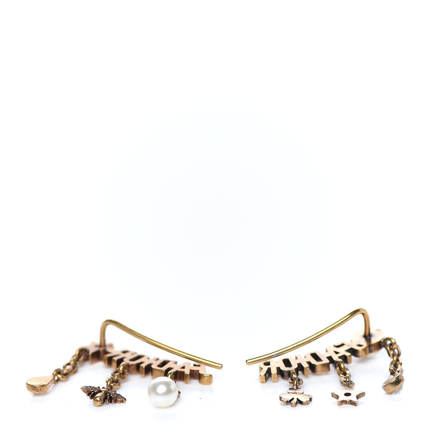 Pearl Crystal J'Adior Earrings Aged Gold