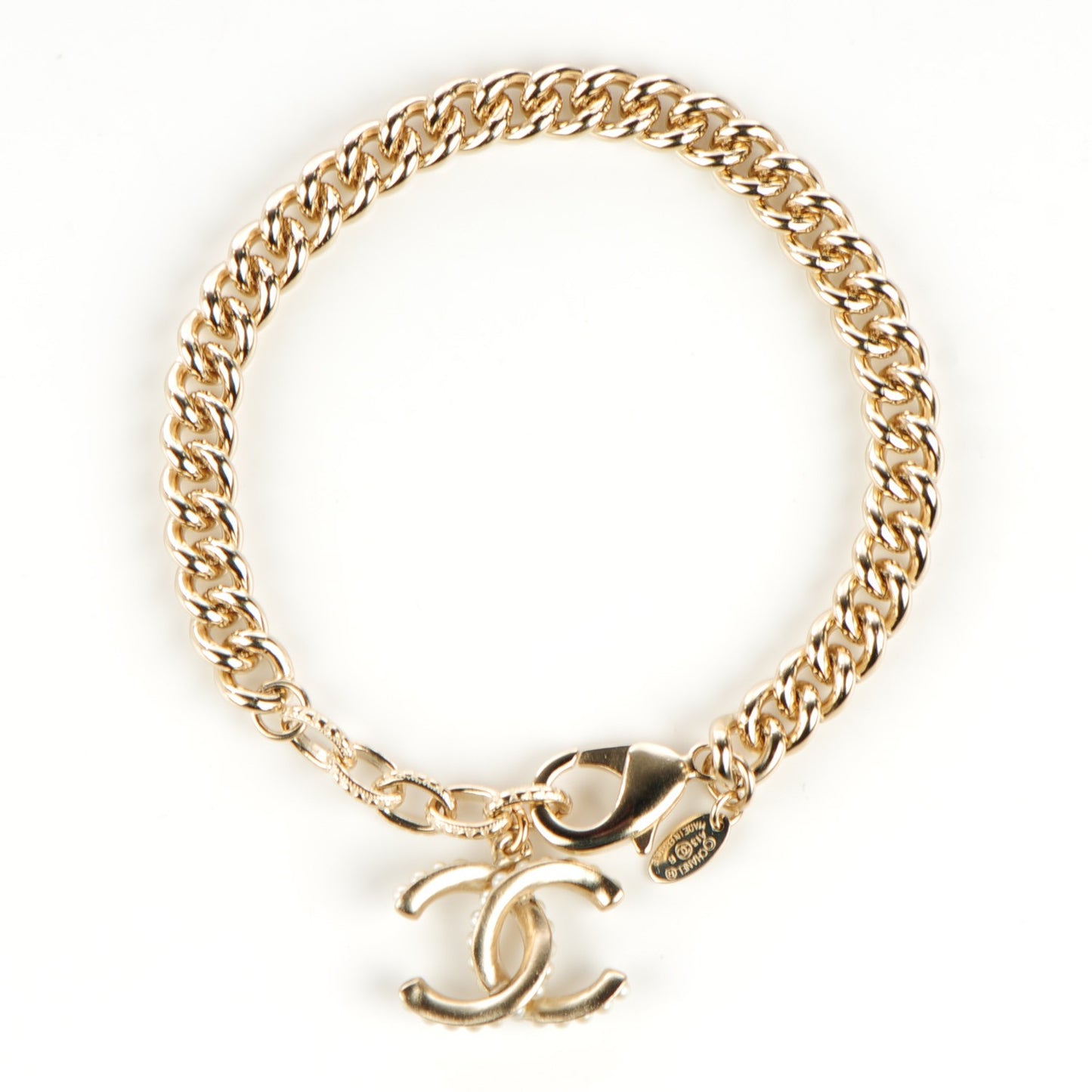 Pearl CC Bracelet Gold