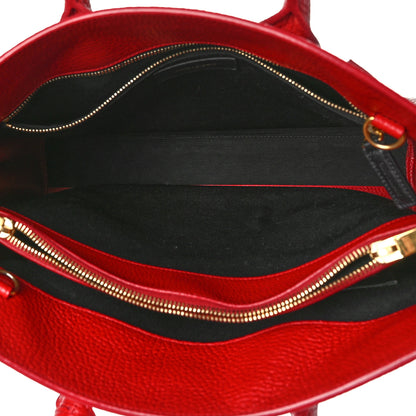 Saint Laurent Grained Calfskin Small Sac De Jour Lipstick Red 5 of 10