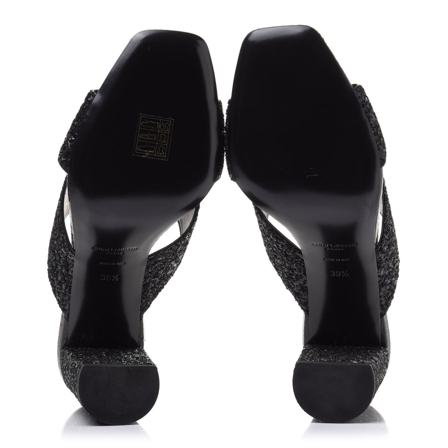 Glitter LouLou 70 Mule Sandals 39.5 Black