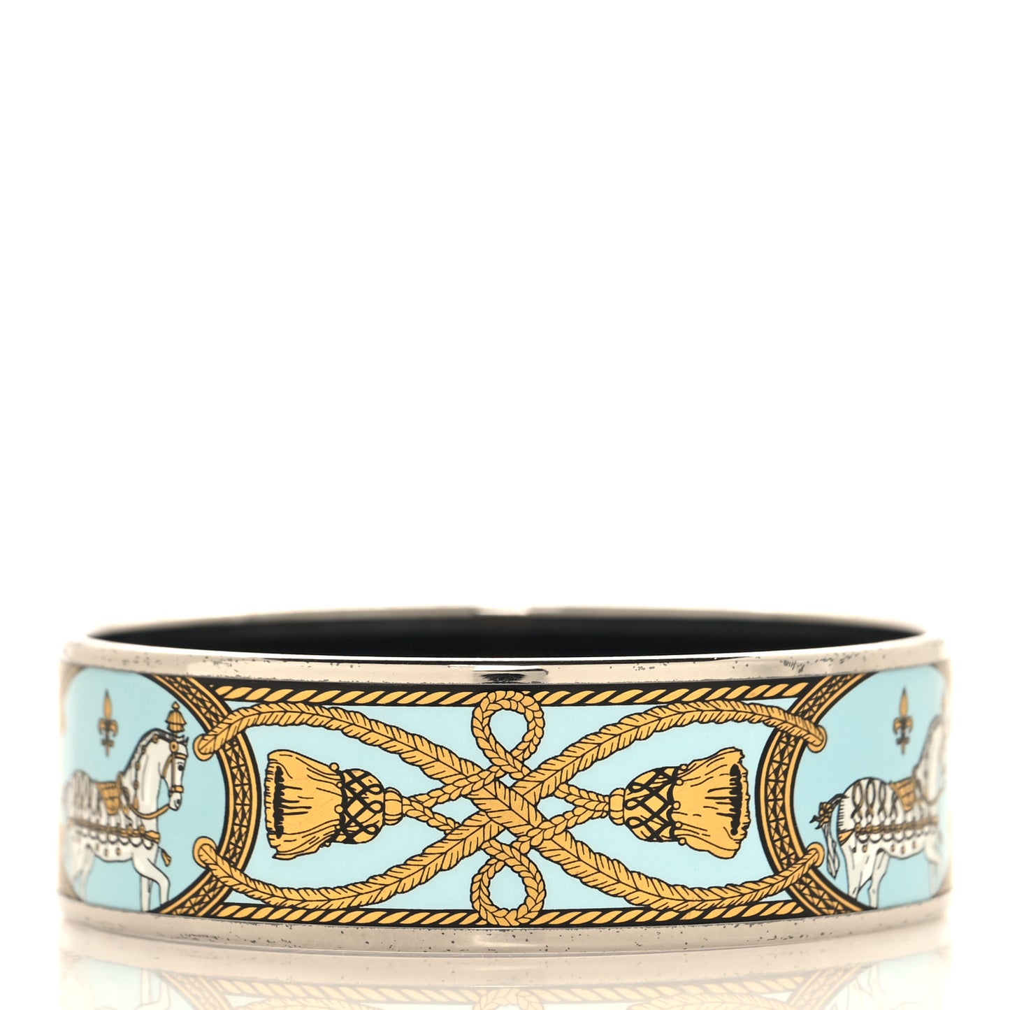 Enamel Printed Wide Grand Apparat Bracelet 65 Blue