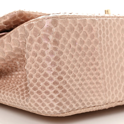 Chanel Metallic Snakeskin Jumbo Double Flap Pink 9 of 10