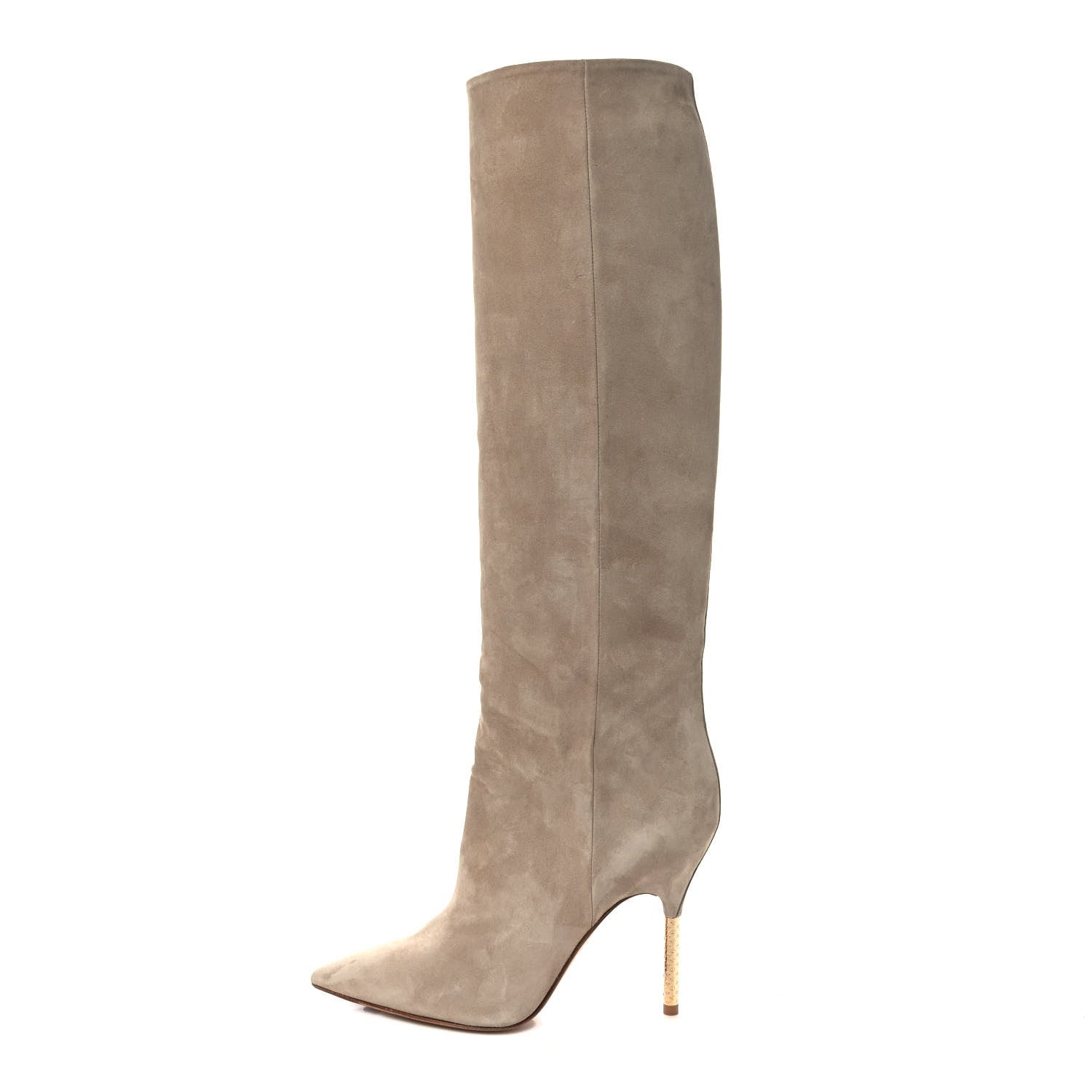 Louis Vuitton Suede Monogram Knee Boots 37 Beige 1 of 8