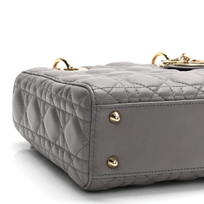 Christian Dior Lambskin Cannage Small Lucky Badges My Lady Dior Grey 18 of 19