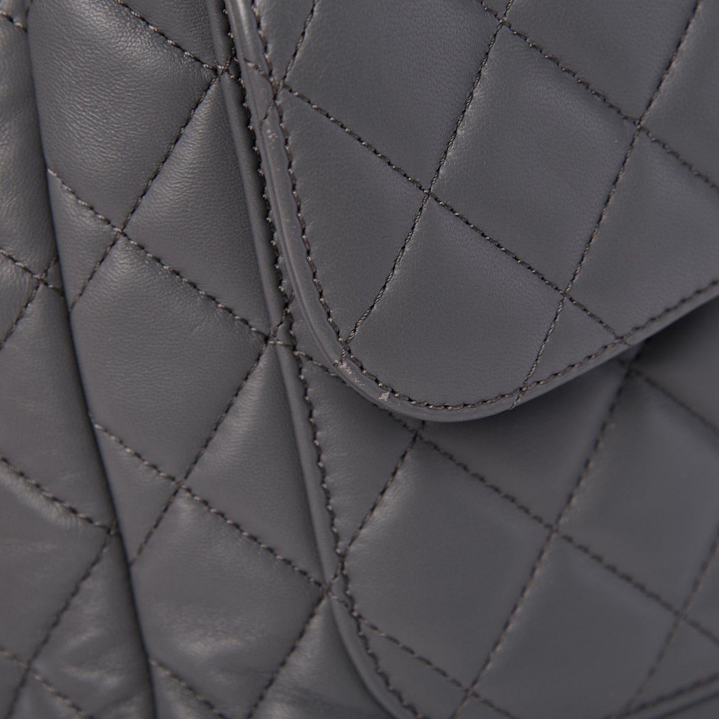 Lambskin Quilted Shoulder Bag Grey