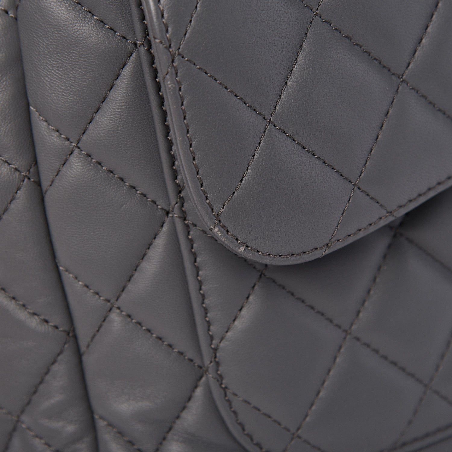 Chanel Lambskin Quilted Shoulder Bag Grey 12 of 12