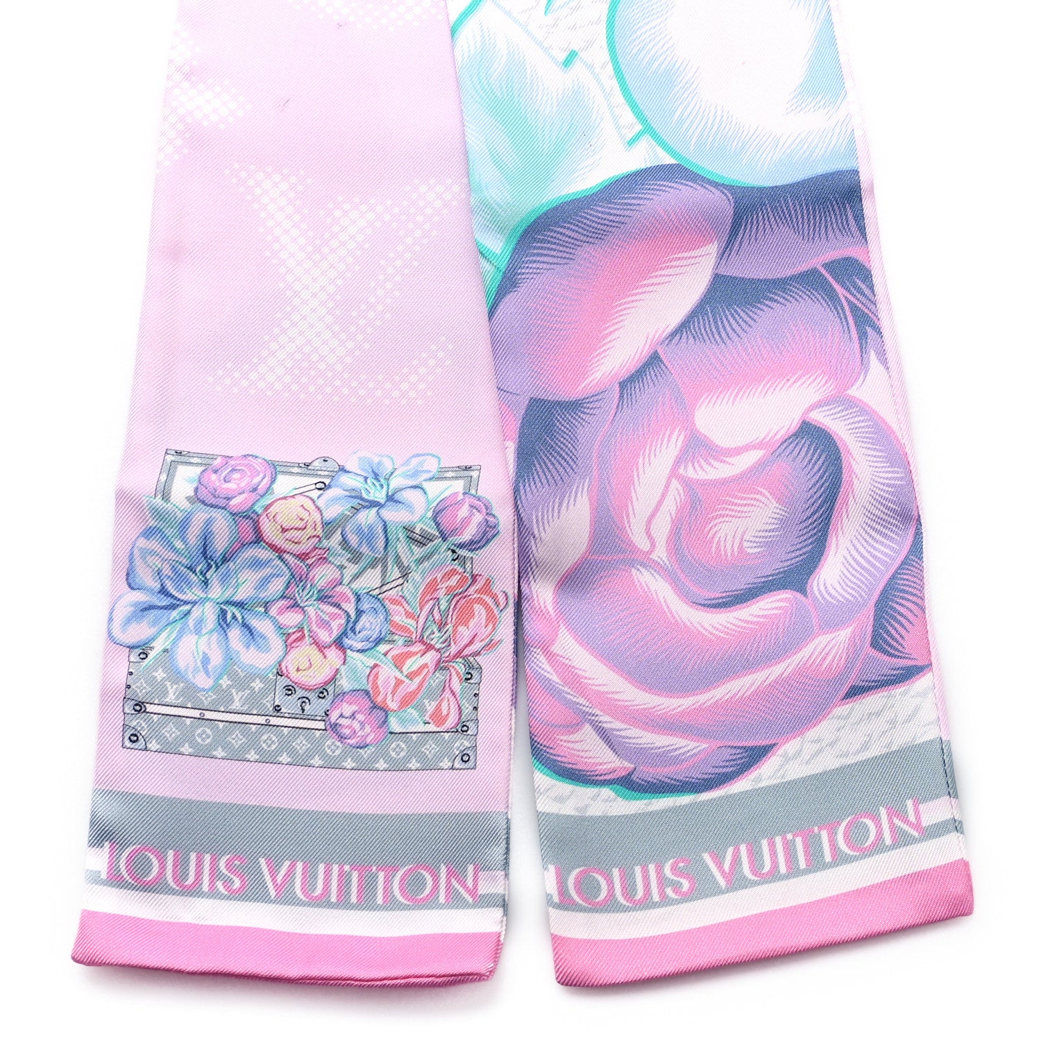 Louis Vuitton Silk Monogram Malle Fleurs Bandeau Mauve 2 of 5
