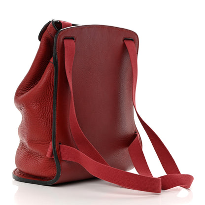 Hermes Taurillon Clemence Sherpa Backpack Rouge Garance 3 of 17