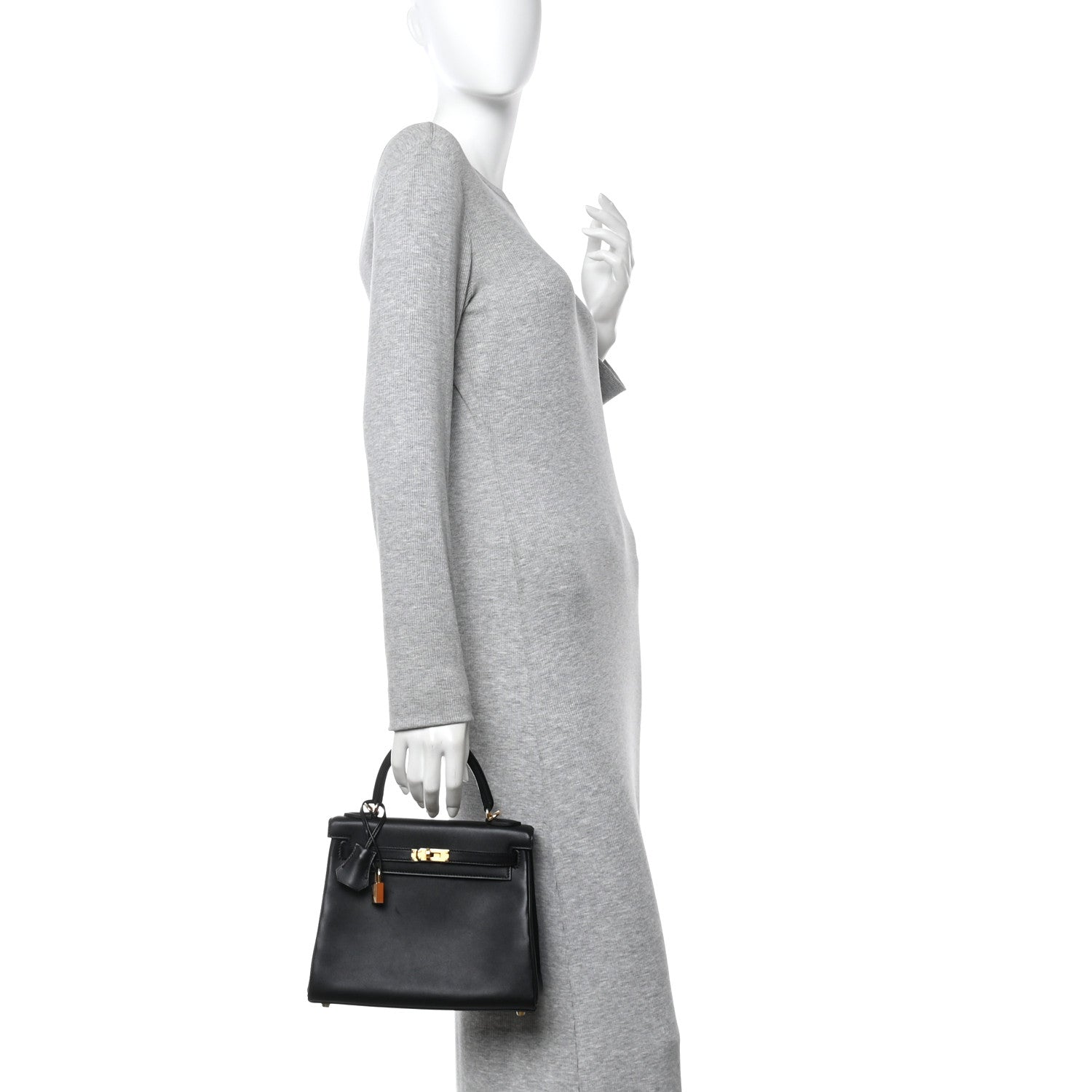 Hermes Cheri Calfskin Kelly Retourne 25 Black 2 of 12