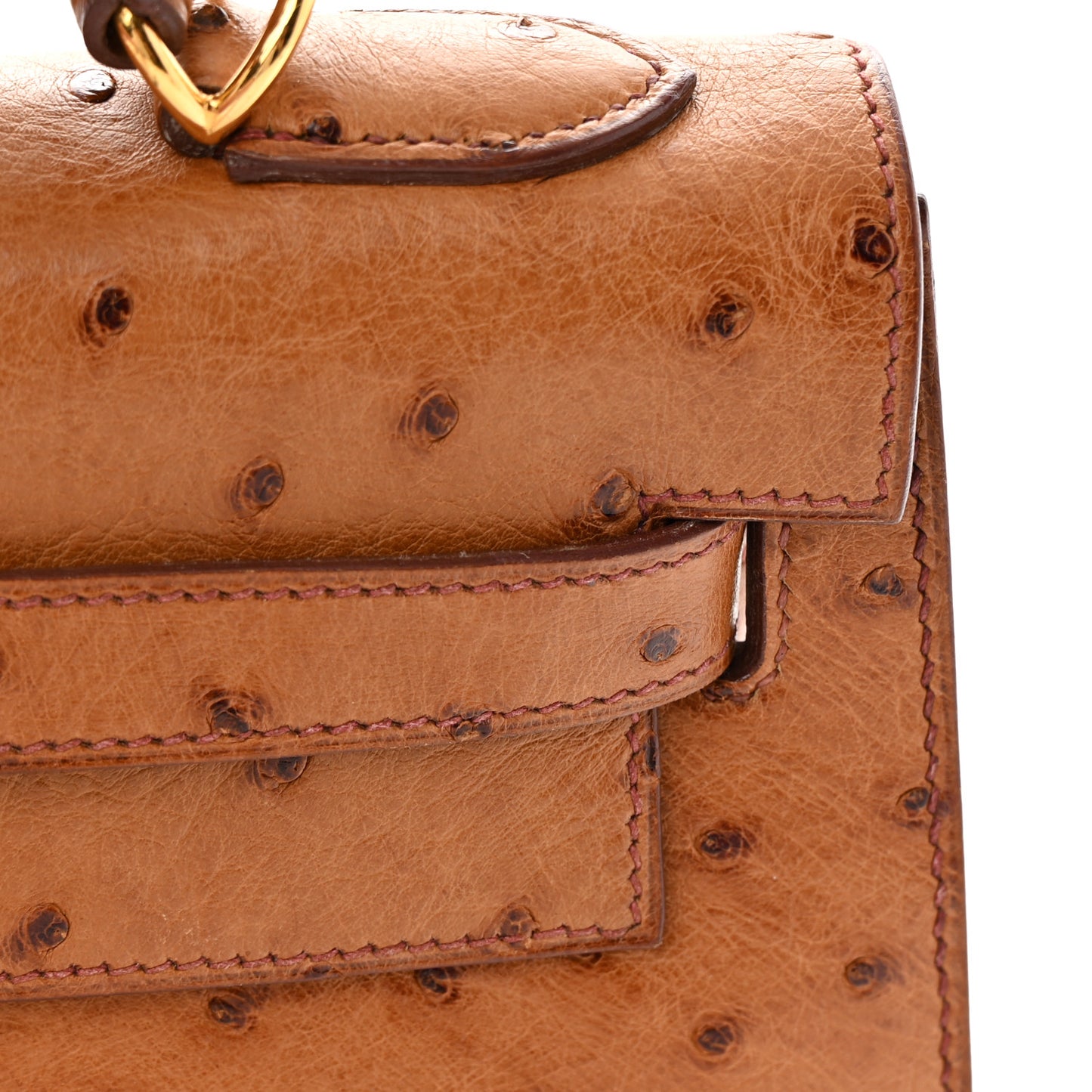Ostrich Kelly Sellier 32 Gold