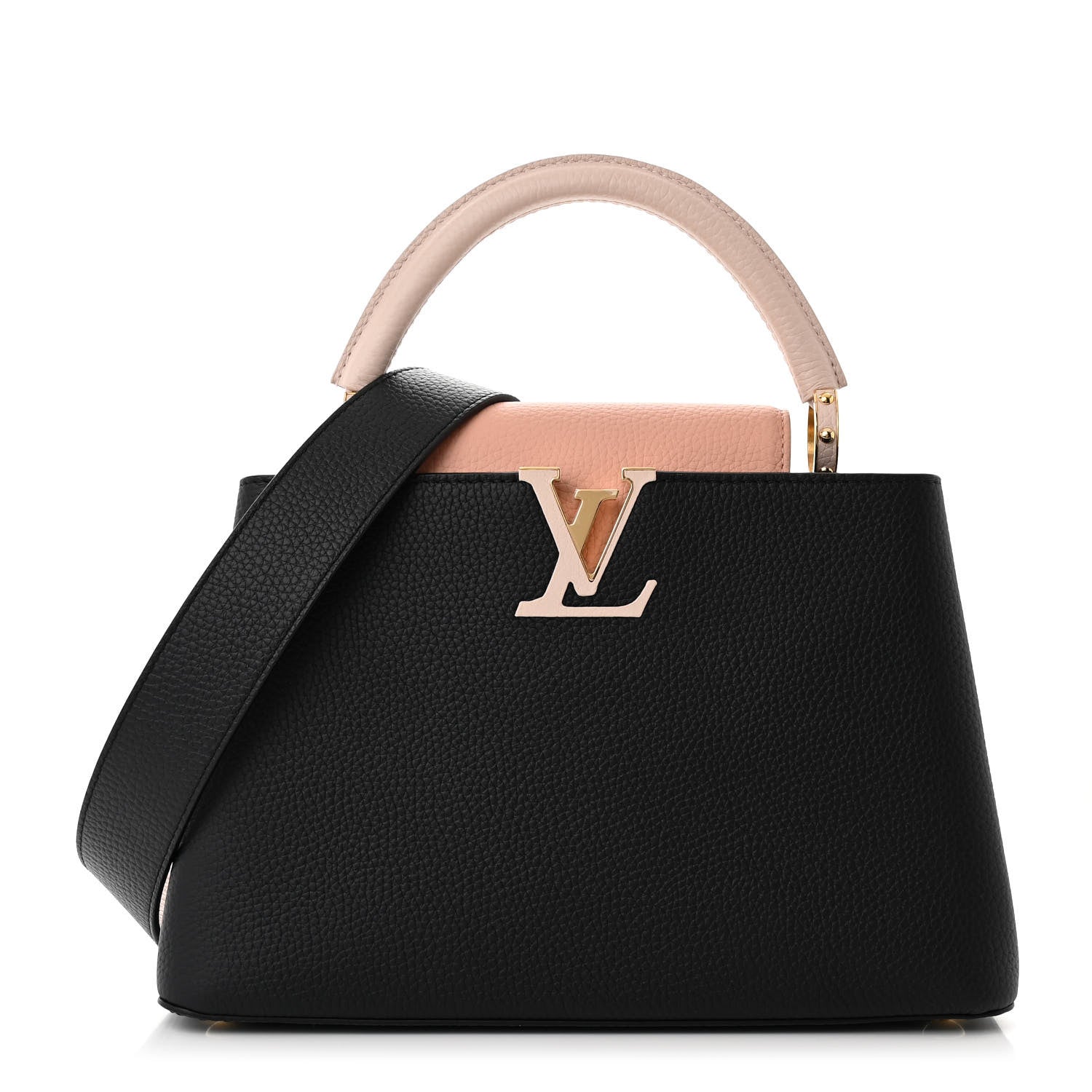 Louis Vuitton Taurillon Capucines MM Black Rose Trianon Pink Coquille Beige 1 of 9