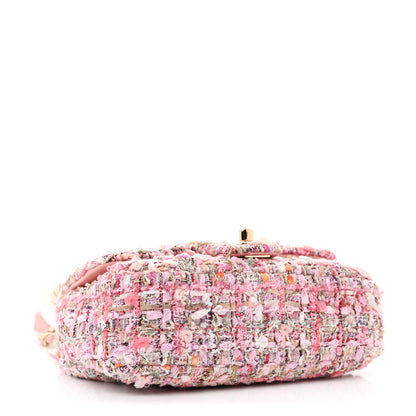 Chanel Tweed Mini Pearl Handle Flap Pink Beige Orange Ecru 4 of 12