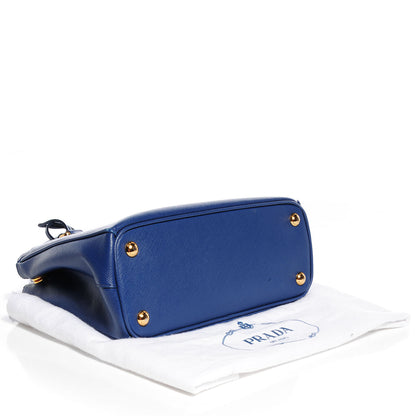 Prada Saffiano Lux Mini Double Zip Tote Bleuette 4 of 13