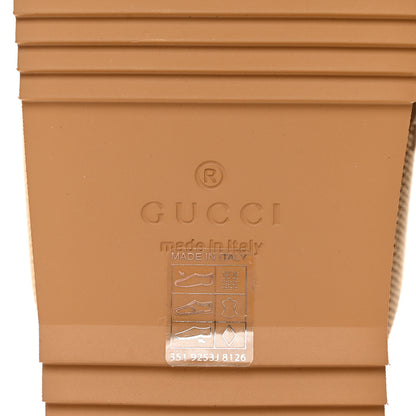 Gucci Monogram Jumbo GG Nappa Samoa Platform 40mm Slide Sandals 38 Camel Ebony New Acero 6 of 9