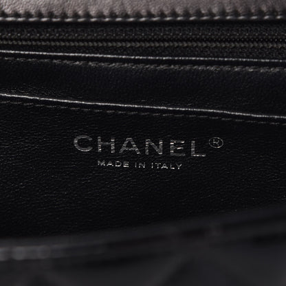 Chanel Patent Quilted Jumbo Classic Twist Flap Bag Black 6 of 9