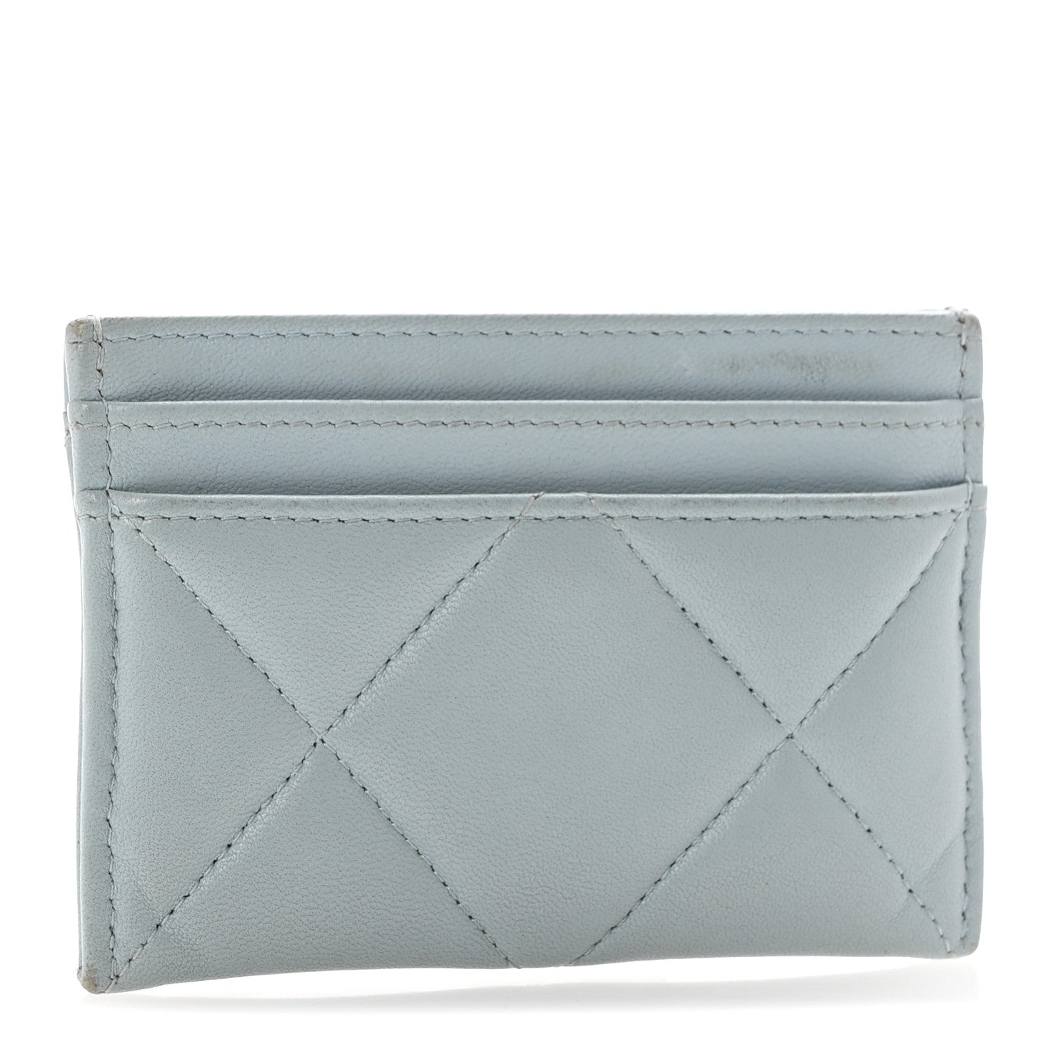 Chanel Lambskin Quilted Chanel 19 Card Holder Light Blue 3 of 11