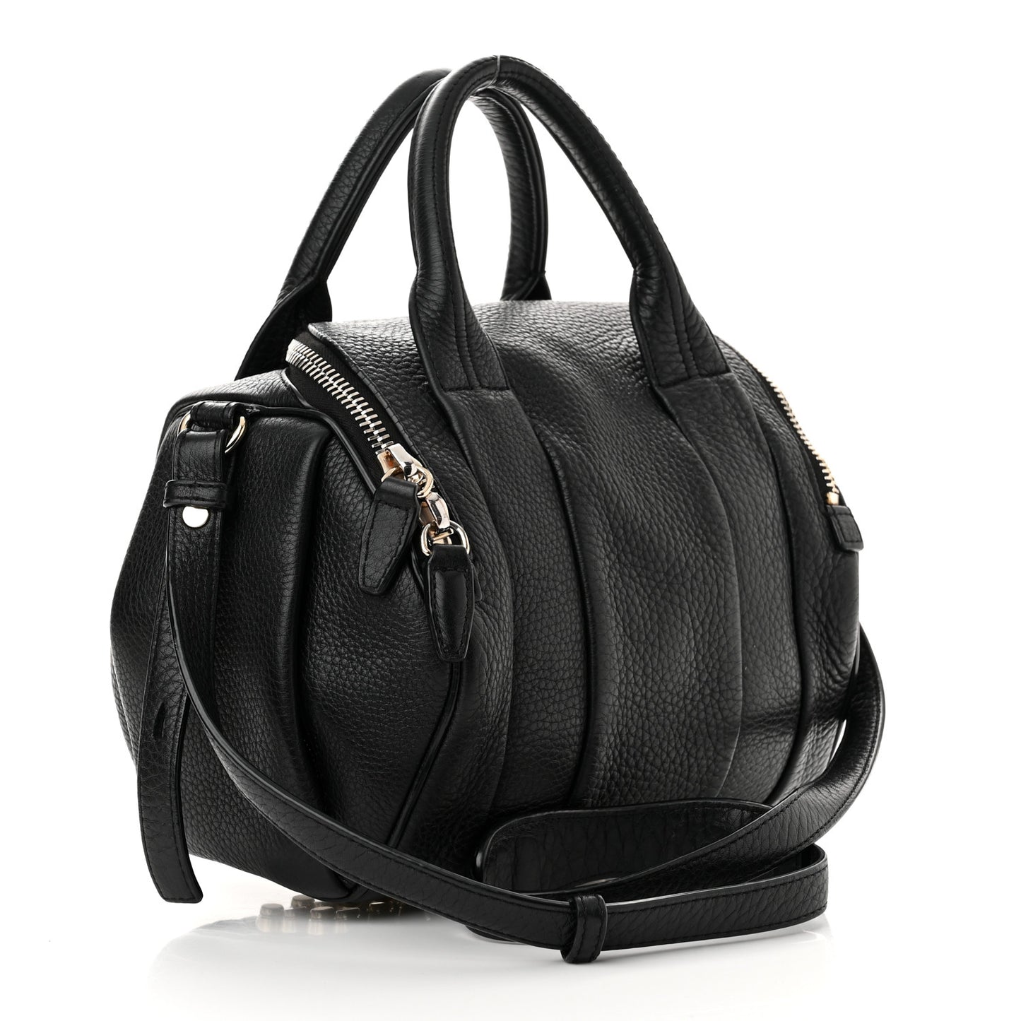 Pebbled Lambskin Mini Rockie Black Gold Hardware