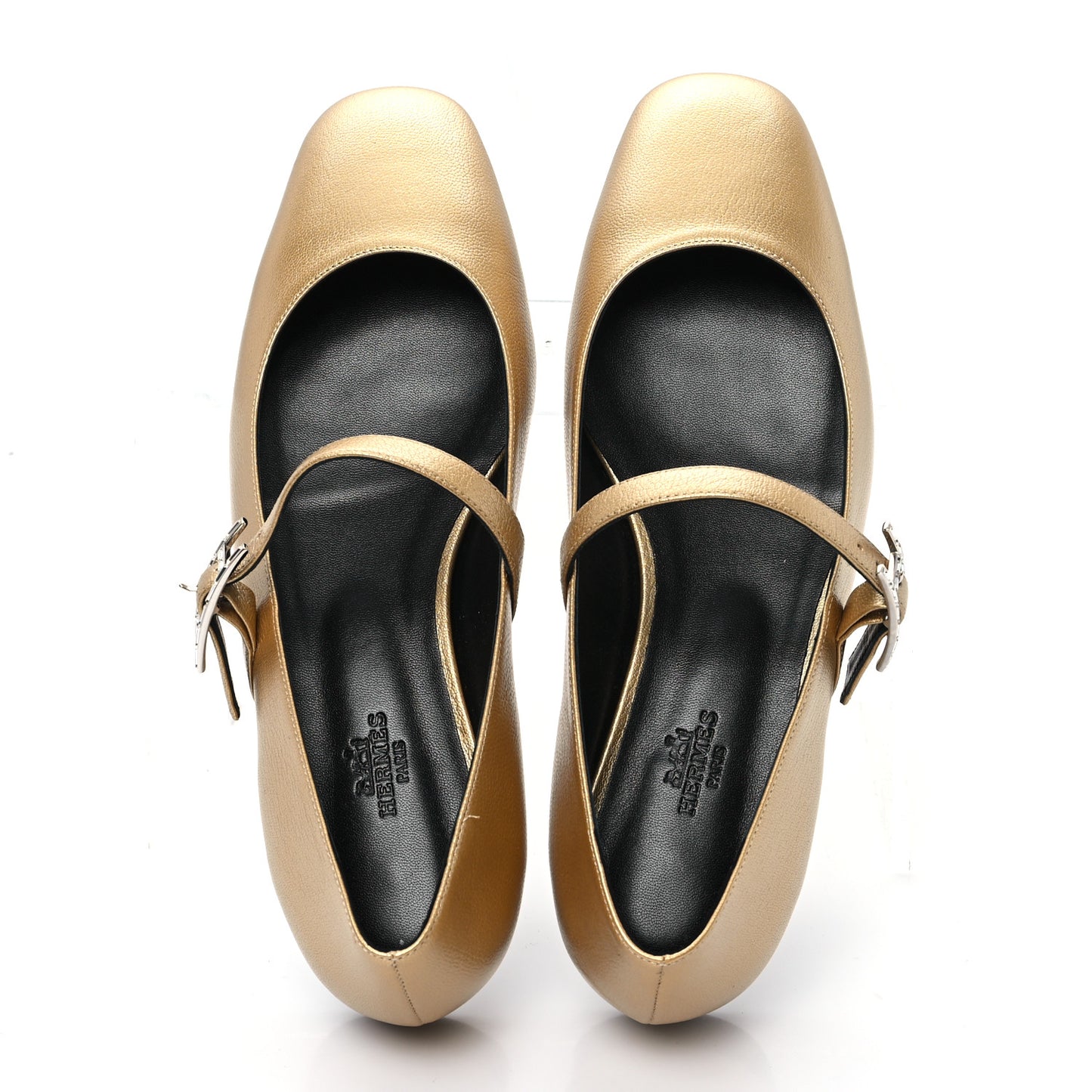 Metallic Goatskin Jane Ballet Flats 39.5 Dore
