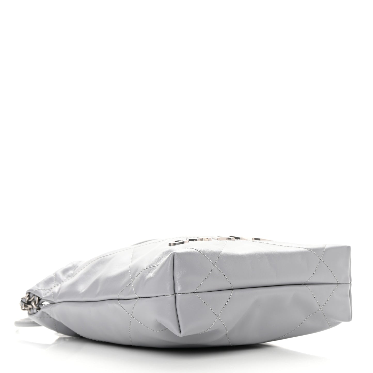 Shiny Calfskin Quilted Mini Chanel 22 Grey