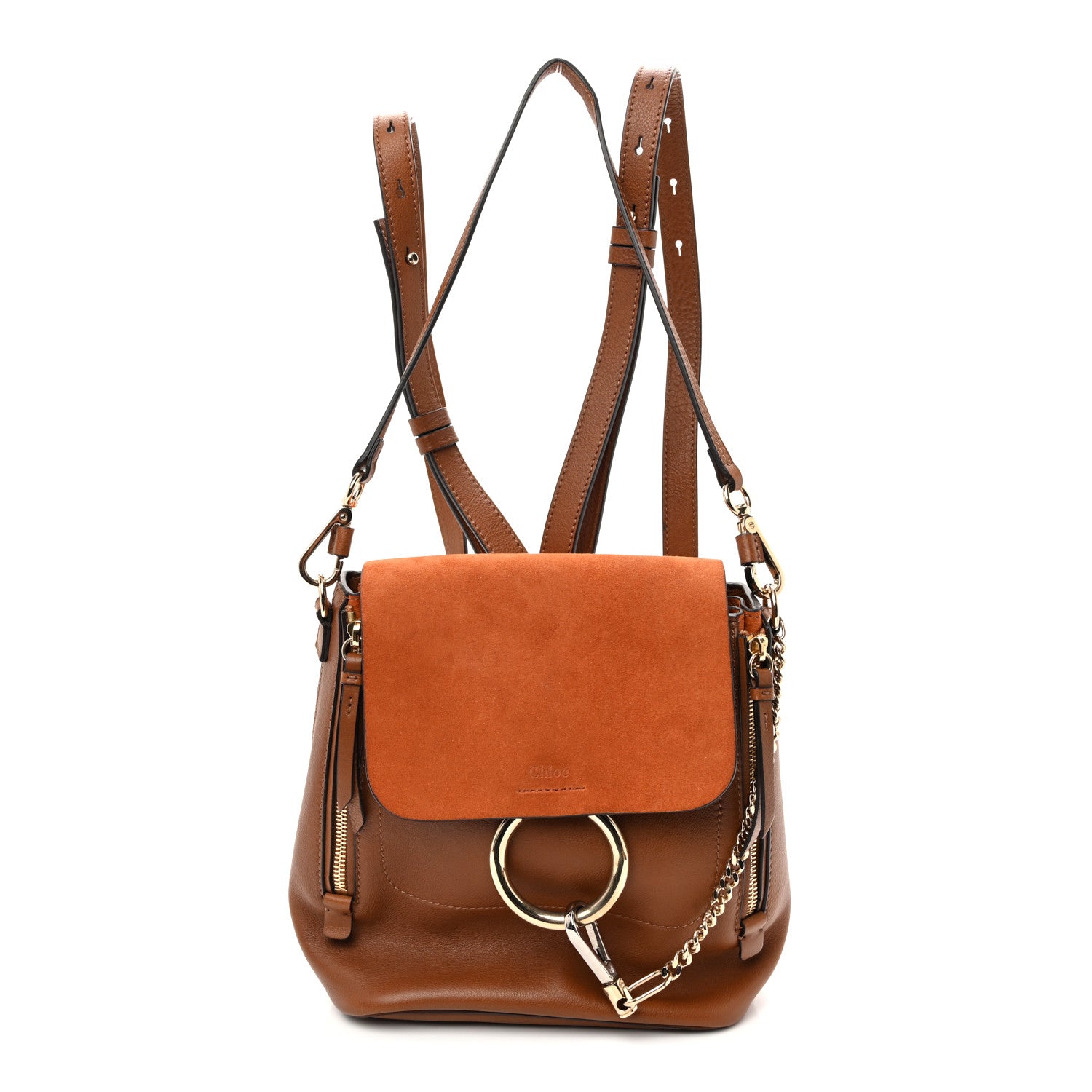 CHLOÉ Faye backpack Women's Tan Size OneSize 100% Calf-skin leather