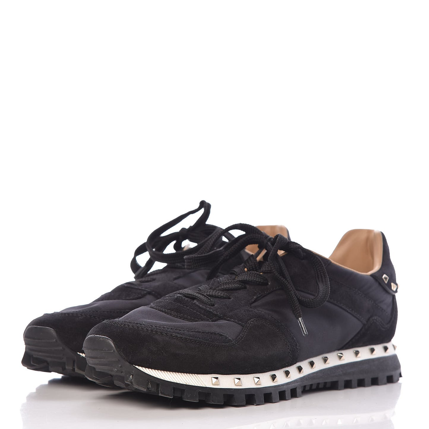 Suede Nylon Camouflage Womens Soul Rockstud Sneakers 39 Black