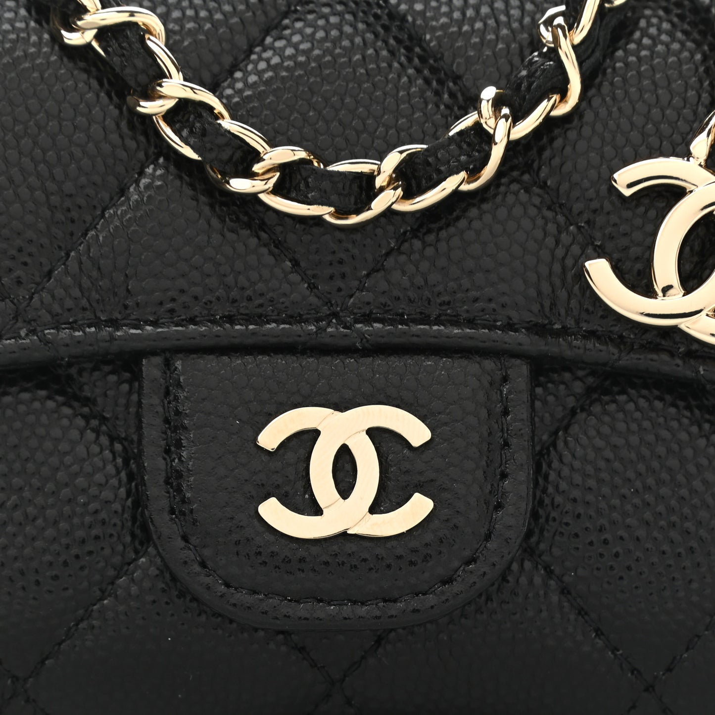 Caviar Quilted Flap Classic Belt Bag Black