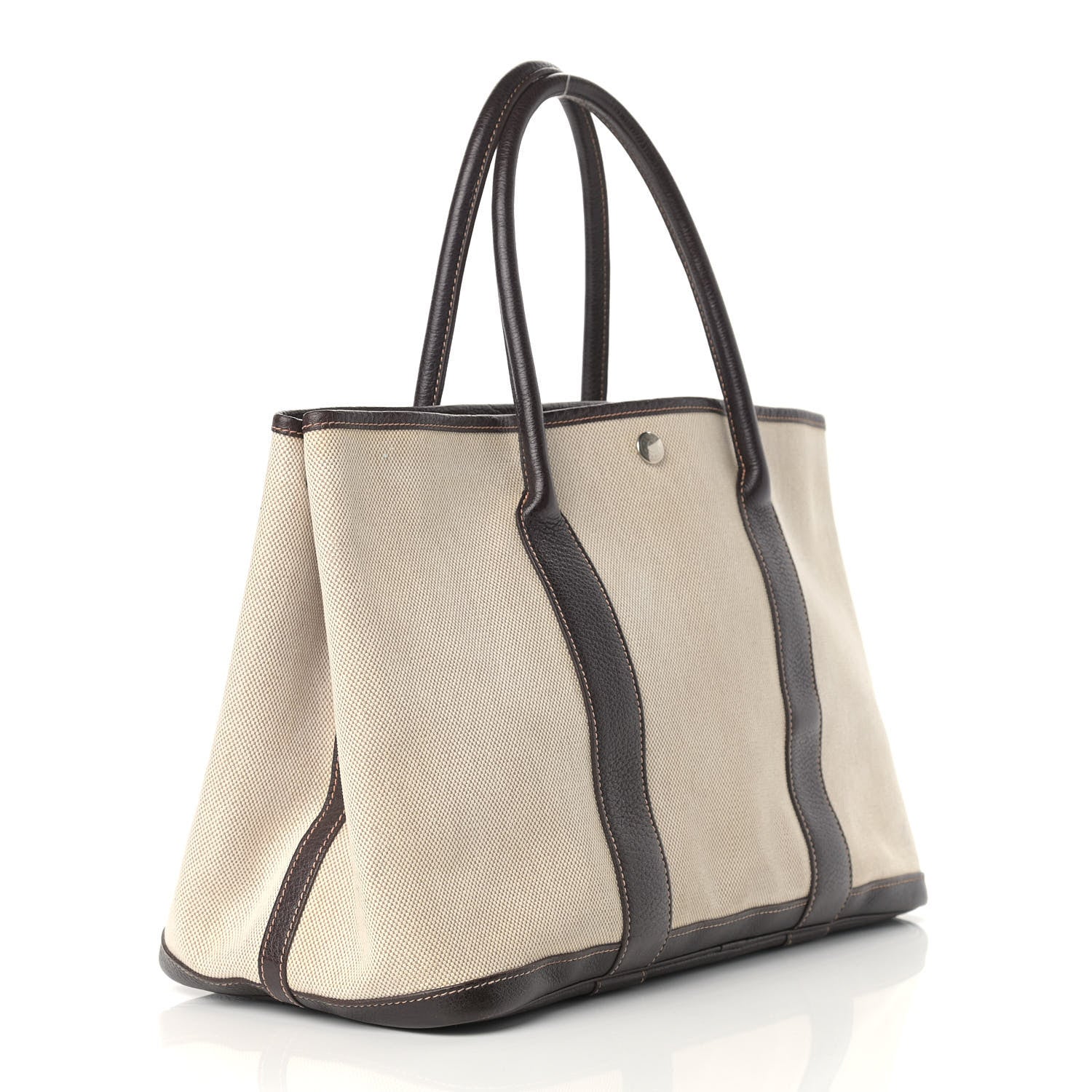 Hermes Toile Buffle Gala Garden Party Tote 36 MM Marron Fonce 4 of 12
