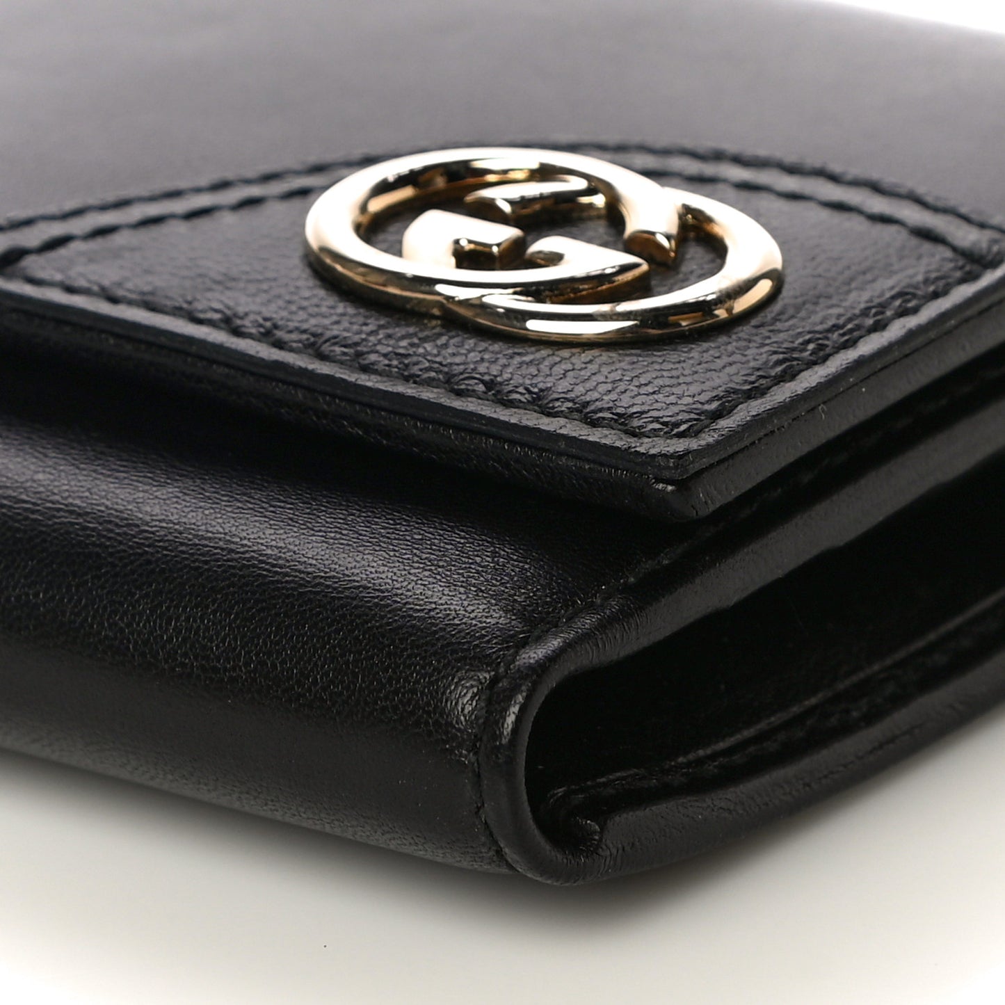 Calfskin New Britt Tri Fold Wallet Black