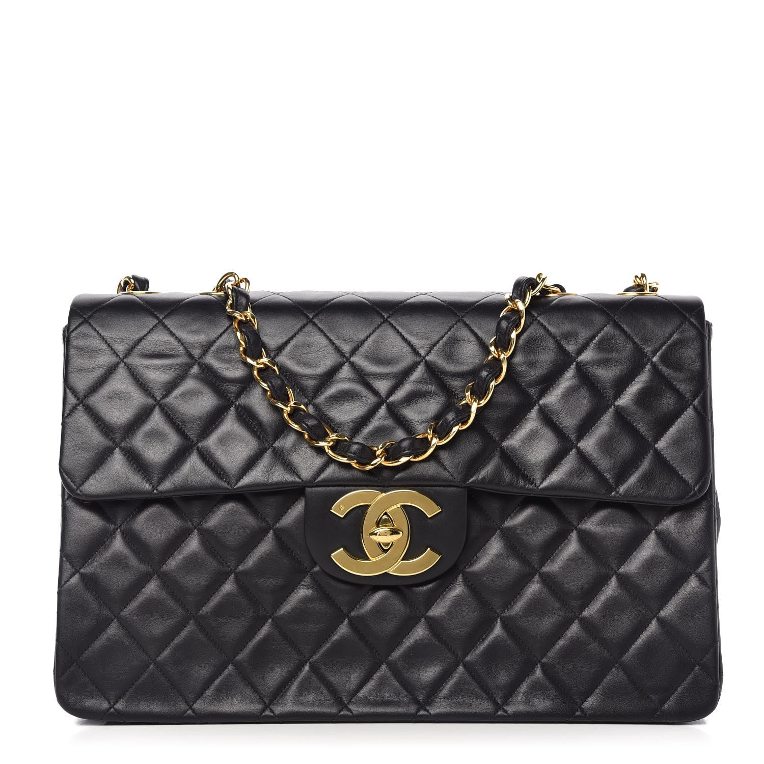Chanel Lambskin Quilted XL Jumbo Single Flap Black 1 of 11