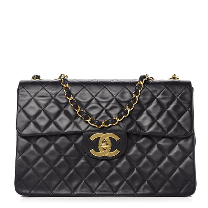 Chanel Lambskin Quilted XL Jumbo Single Flap Black 1 of 11