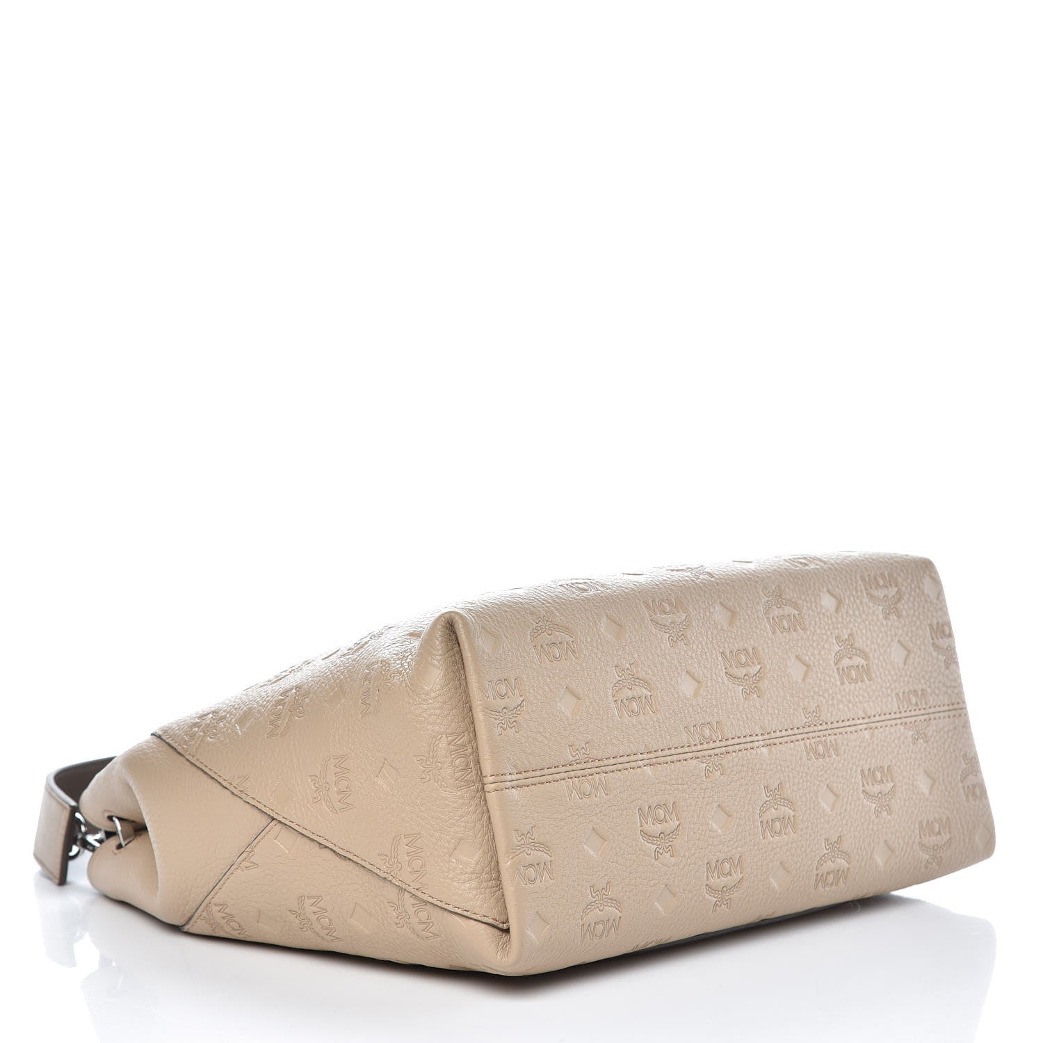 MCM Grained Calfskin Medium Klara Hobo New Beige 5 of 9