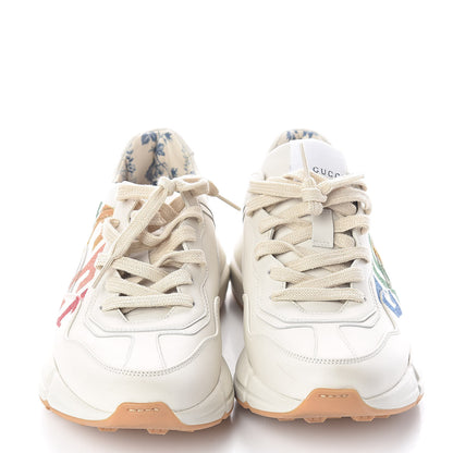 Gucci Calfskin Glitter Game Logo Womens Rhyton Sneakers 37 Mystic White 2 of 7