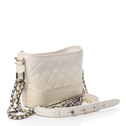 Chanel Patent Goatskin Quilted Small Gabrielle Hobo White 2 of 14