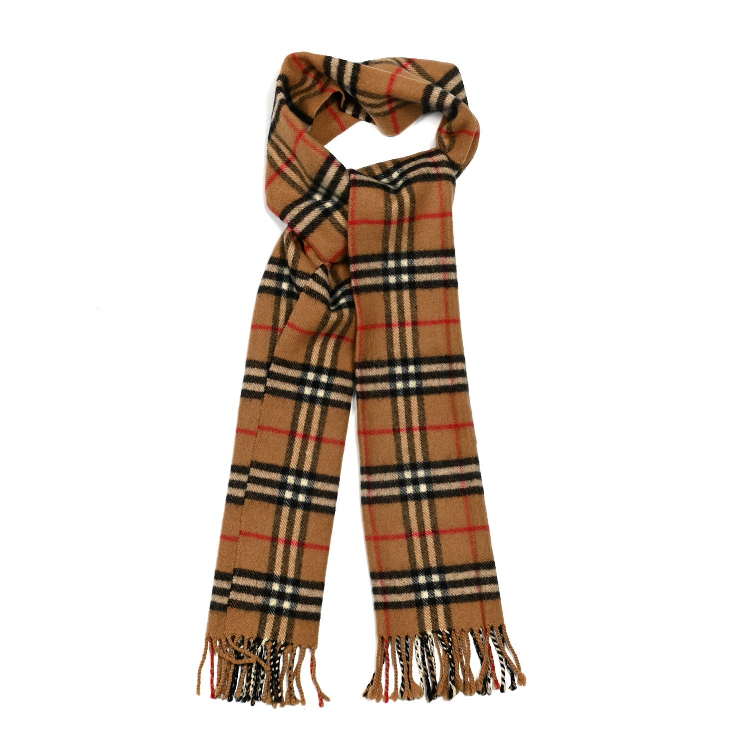 Burberry Wool Silk House Check Lightweight Scarf Camel 1 of 3