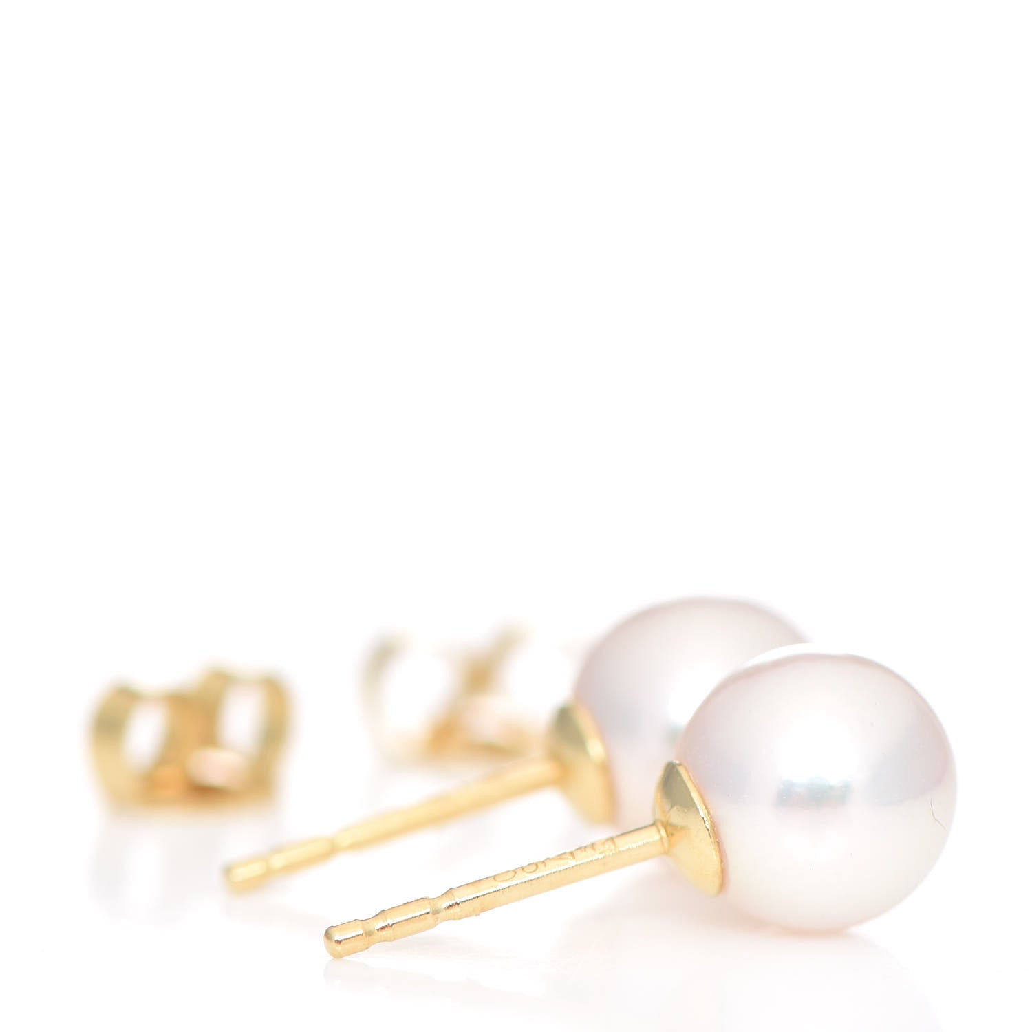 Mikimoto 18K Yellow Gold Akoya Pearl 7-7.5mm Stud Earrings 3 of 5