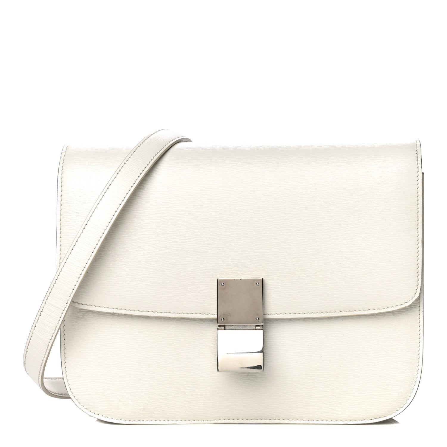 Celine Liege Calfskin Medium Classic Box Flap Bag White 1 of 25