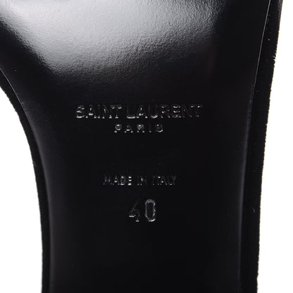 Saint Laurent Velvet Amber 105 Ankle Strap Sandals 40 Black 7 of 12