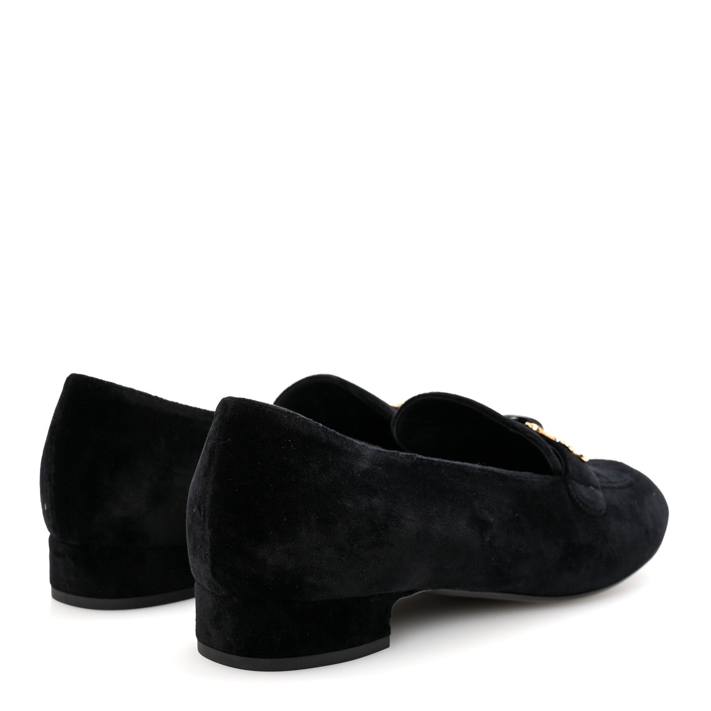 Velvet Moccasin Loafers 40 Black