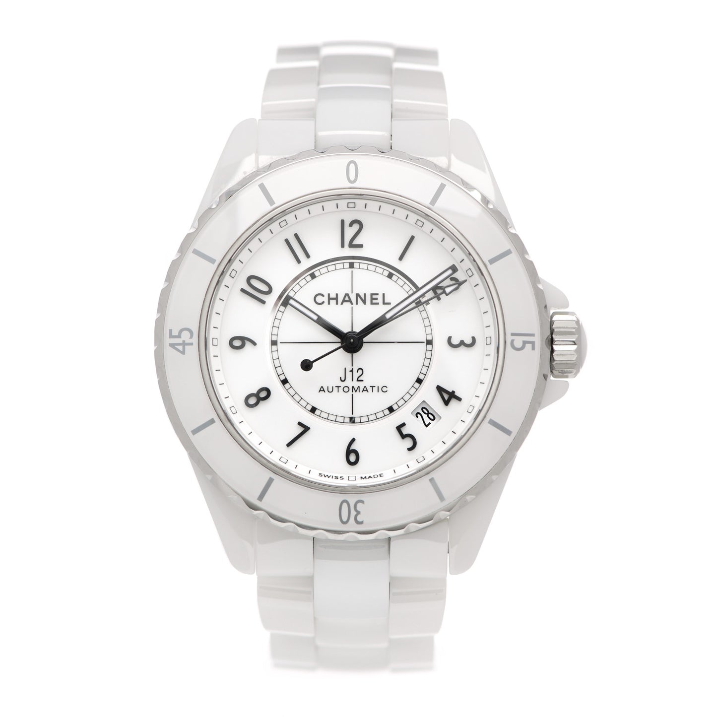 Stainless Steel Ceramic 38mm J12 Automatic Watch White